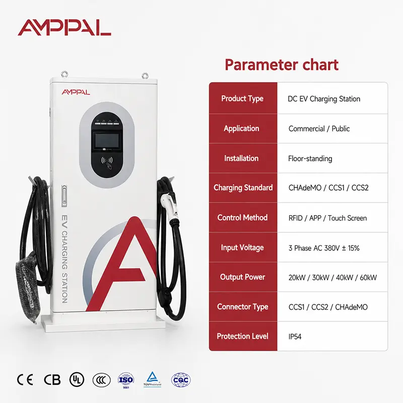 40kW Commercial Integrated DC EV Charging Station for Public Parking