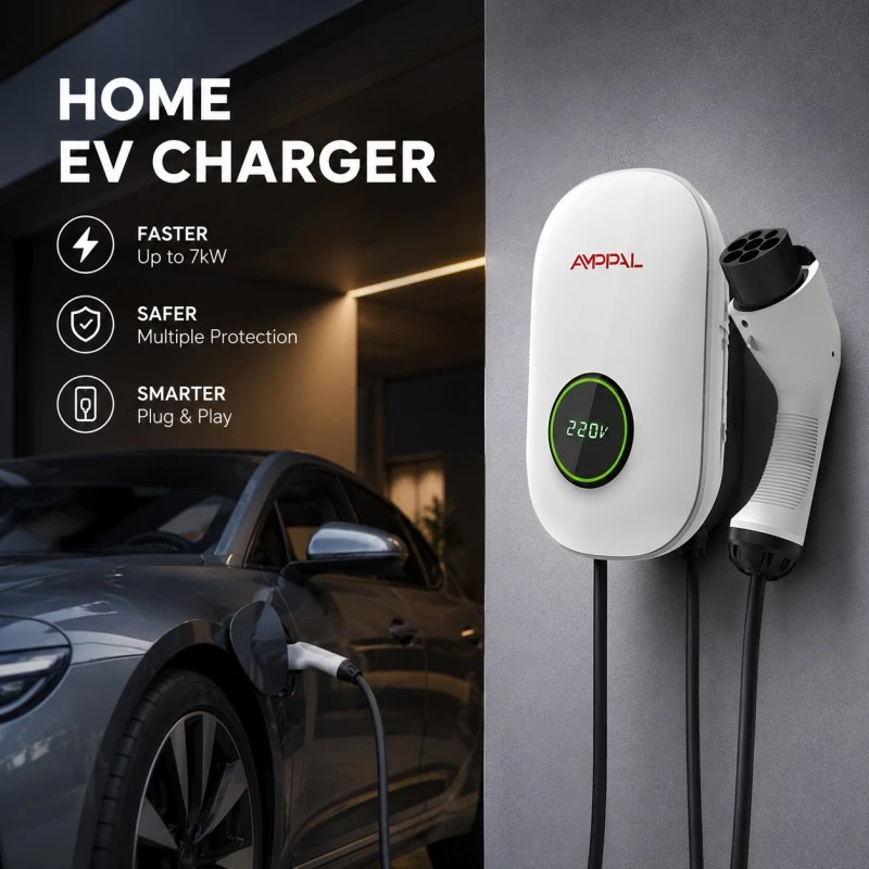 7kW Portable Wall-Mounted AC Charging Station for Homes & Workplaces